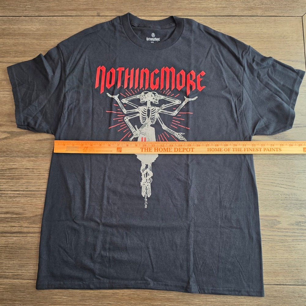 Nothing More Band Tee Mens XL Black Red Skeleton Graphic Rock Concert T-Shirt - Picture 5 of 5